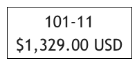 101-11 
$1,329.00 USD